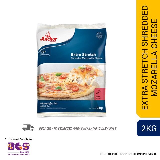Anchor Extra Stretch Shredded Mozzarella Cheese IQF 2kg [BGS Stores
