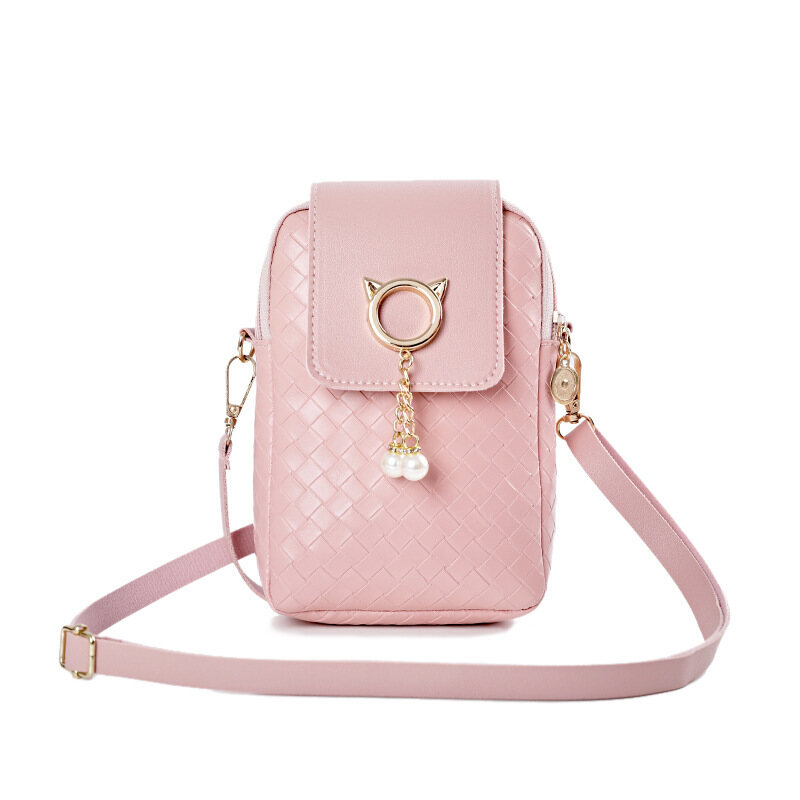 Fashion Mini Sling Bag for Women Crossbody bag PU Leather Shoulder bag for women cute cat pendant bag for girls 5 colors