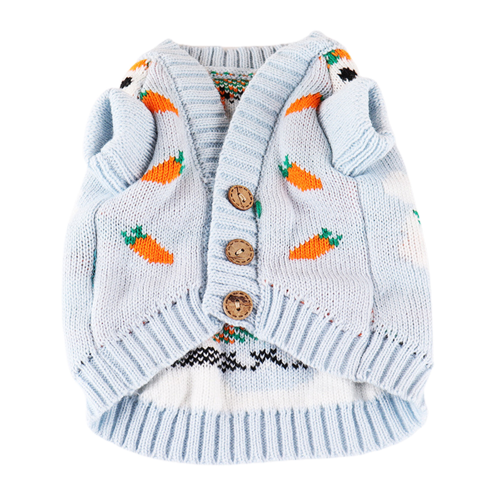 huanhuang Pet Coat Cartoon Rabbit Carrot Pattern Dress-up Adorable Knitted Pet Dogs Cats Sweater Clothes for Casual