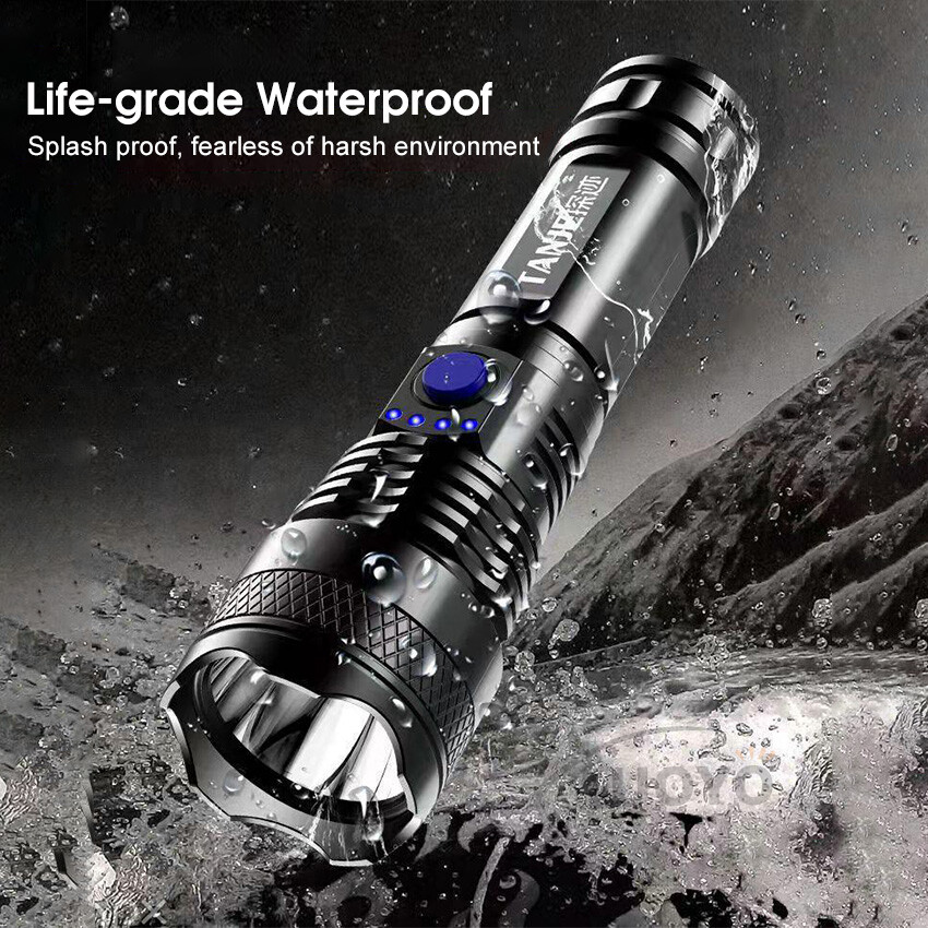 Auoyo Imitate P50 Strong Light Portable Multi-function Flashlight Remote Display Charging Waterproof Outdoor Flashlight Camping Outdoor Lamp Outdoor Waterproof Torchlight