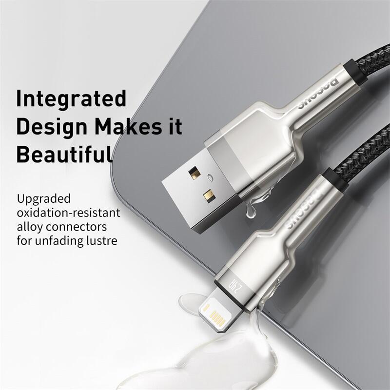 Baseus USB Cable For iPhone 13 12 Pro Max XS XR X 2.4A Fast Charging Cable For iPhone Cable 7 SE 8 Plus Charger For iPad Air