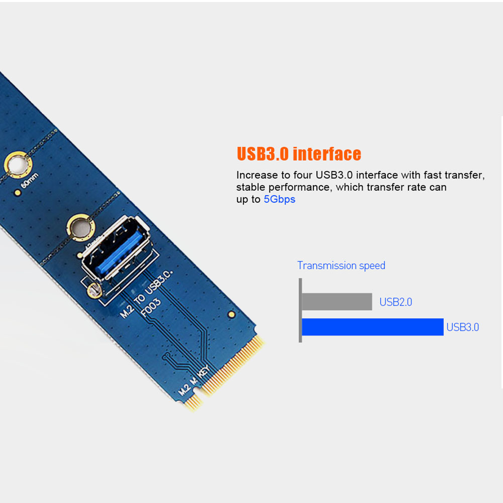 Computer M.2 to USB 3.0 Converter for BTC Miner PCI-E X16 PCI Express Riser Card
