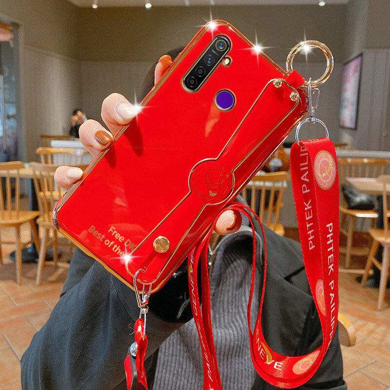 BRAND SET Cover Per Oppo Realme 5 Pro | Vetro Temperato Posteriore + Bordo In TPU Morbido - Cielo Stellato Viola - 4