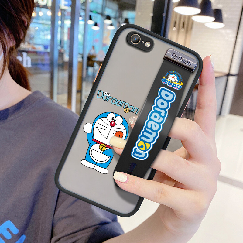 (With Wristband) Hontinga Casing Case For OPPO A57 A39 Case Shockproof Cartoon Doraemon Phone Case Soft Edge Full Lens Protection Camera Protector Back Cover Casing Hard Case For Boys For Grils