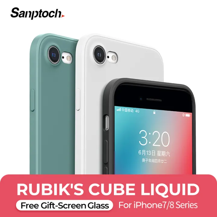 Sanptoch Rubik S Cube Liquid Silicone Case For Iphone 7 8 Plus Se2 Back Phone Cover For Iphone 7 8 Se Straight Edge Shell All Inclusive Lens Protection Casing Lazada Singapore