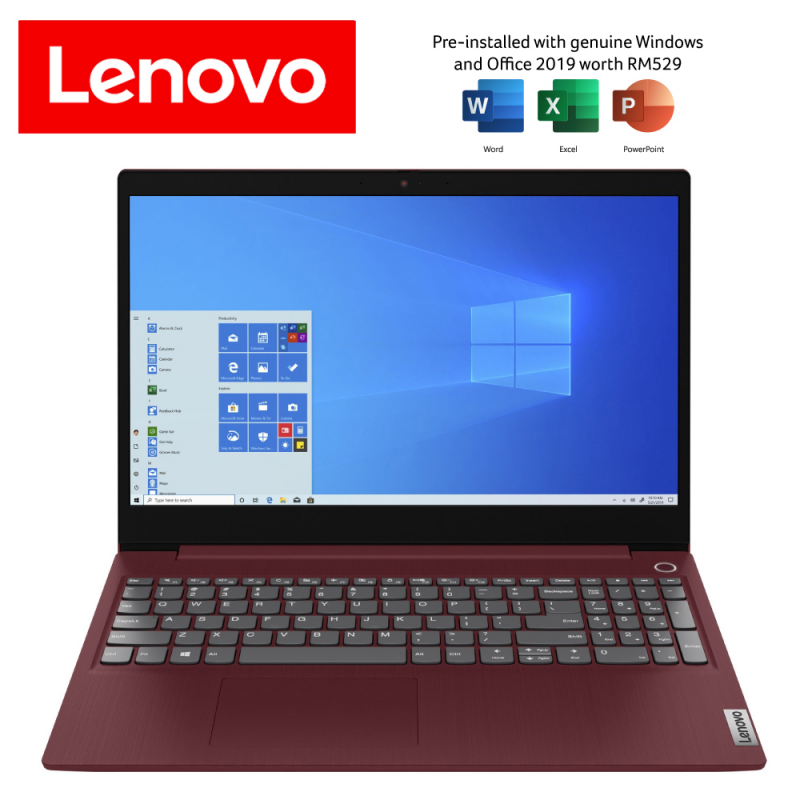 Lenovo IdeaPad 3 15IIL05 81WE00QBMJ 15.6 FHD Laptop Cherry Red ( I5-1035G1, 4GB, 512GB SSD, MX330 2GB, W10, HS ) Malaysia