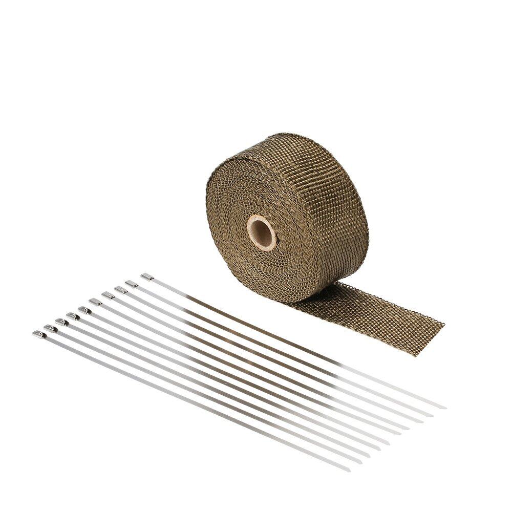 15 M HEAT Wrap Exhaust Manifold downpipe 10 30cm CABLE TIES สำหรับรถยนต์รถจักรยานยนต์