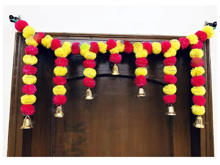 Preorder Artificial Marigold Fluffy Flower Garlands Door Toran