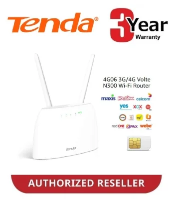Tenda 4G06 4G LTE Wireless N300 (4G680) WiFi Router | Voice Call Volte