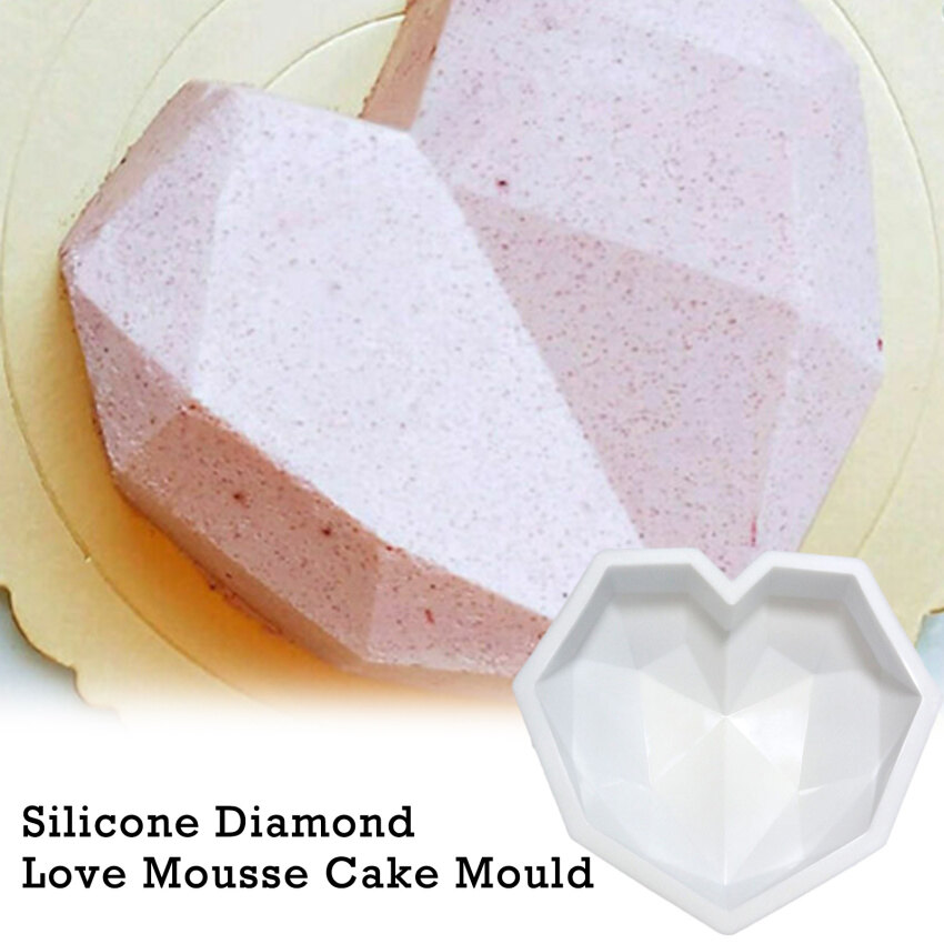 Khuôn Bánh Hình Trái Tim Lớn Bằng Silicon 3D Dụng Cụ Khuôn Nướng Hình Học Sô Cô La