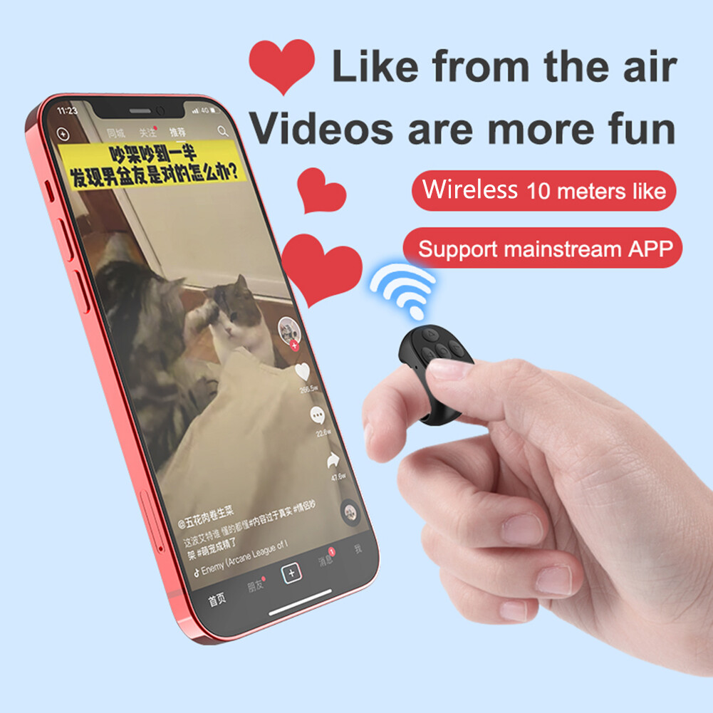 Wireless Bluetooth Automatic Page Turner Browsing Smart Selfie Page Turner Controller Portable Type-c Charging for Mobile Phone
