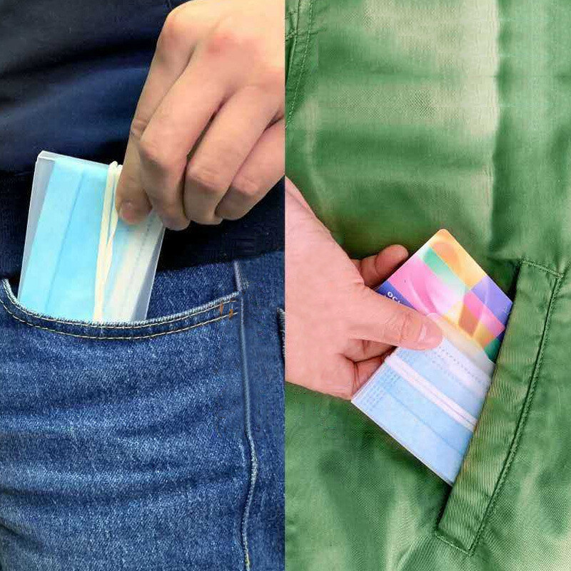 Houseeker Dustproof Mask Folder Container Case Foldable Disposable Face Masks Pollution Free Organizer Mask Storage Box