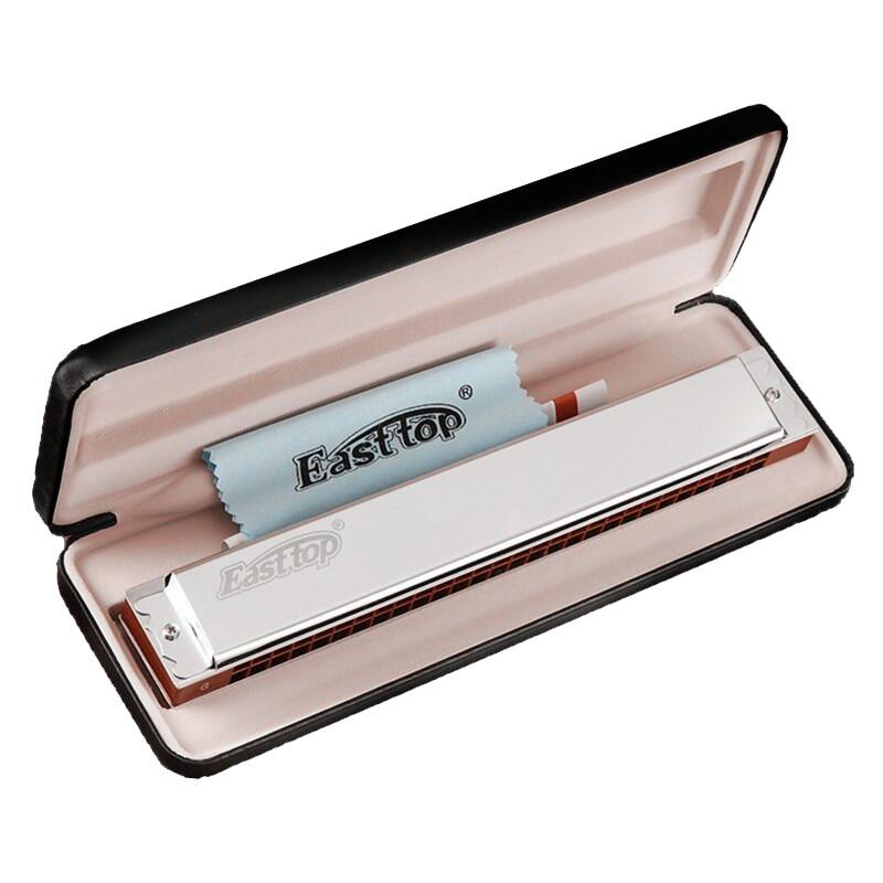 Easttop Tremolo 28 Holes Harmonica Professional Mouth Organ East Top Harps Instrumentos Harmonicas Key C Musical Instruments ABS