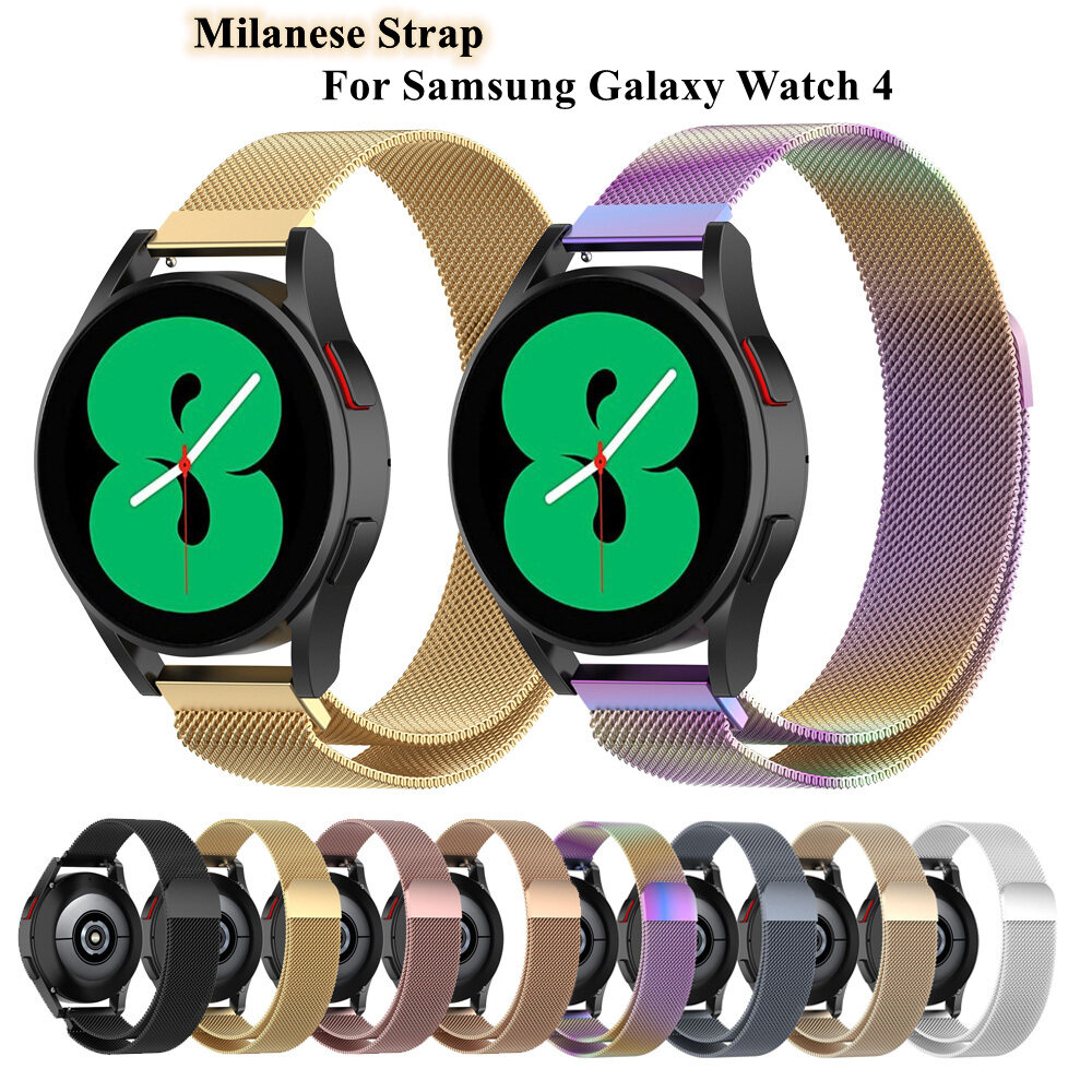 20/22mm Milanese Stainless Steel Strap for Samsung Galaxy Watch 4/5/6 44mm 40mm Watch 3 41/45mm Active 2 Milanese Metal Bracelet for Samsung Galaxy Watch 4 6 Classic 42mm 46mm for Huawei GT 3 2 2E PRO