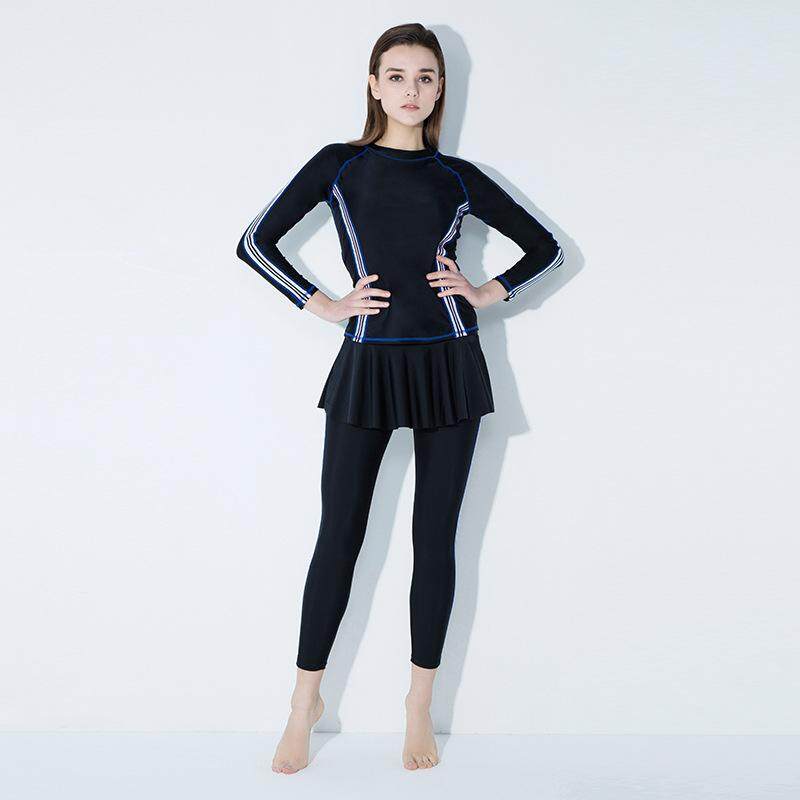 Baju Renang Harga Wanita Olahraga Baju Mandi Split Lengan Panjang Atas Matahari Culottes Slim Adalah Tipis Wetsuit Baju Renang