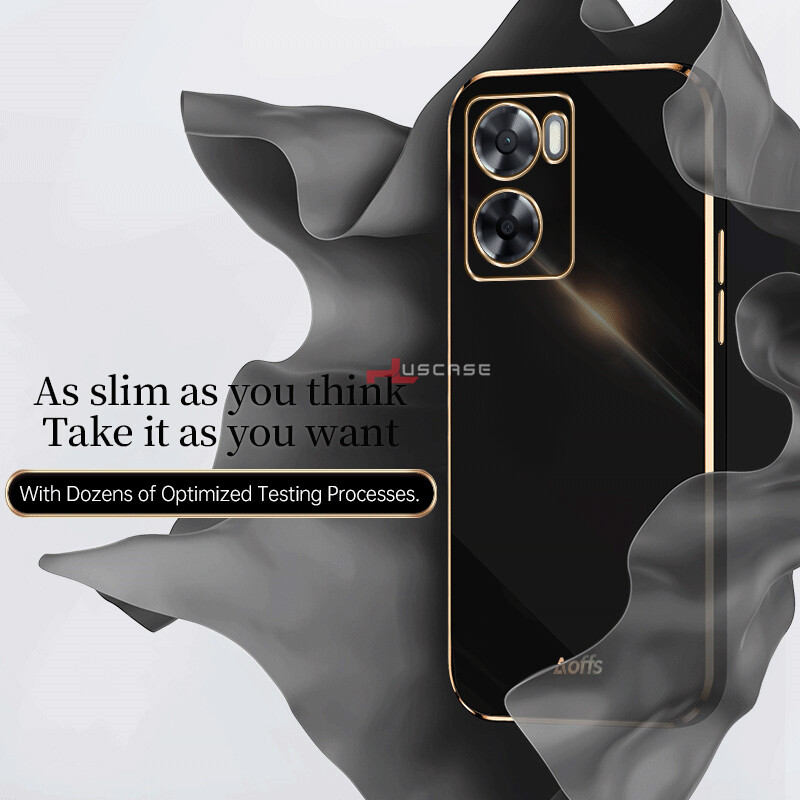 PlusCase for OPPO A57 4G A77s 6D Plating Soft Case Lens Protector Square Frame Silicone Glossy Shockproof Phone Back Cover