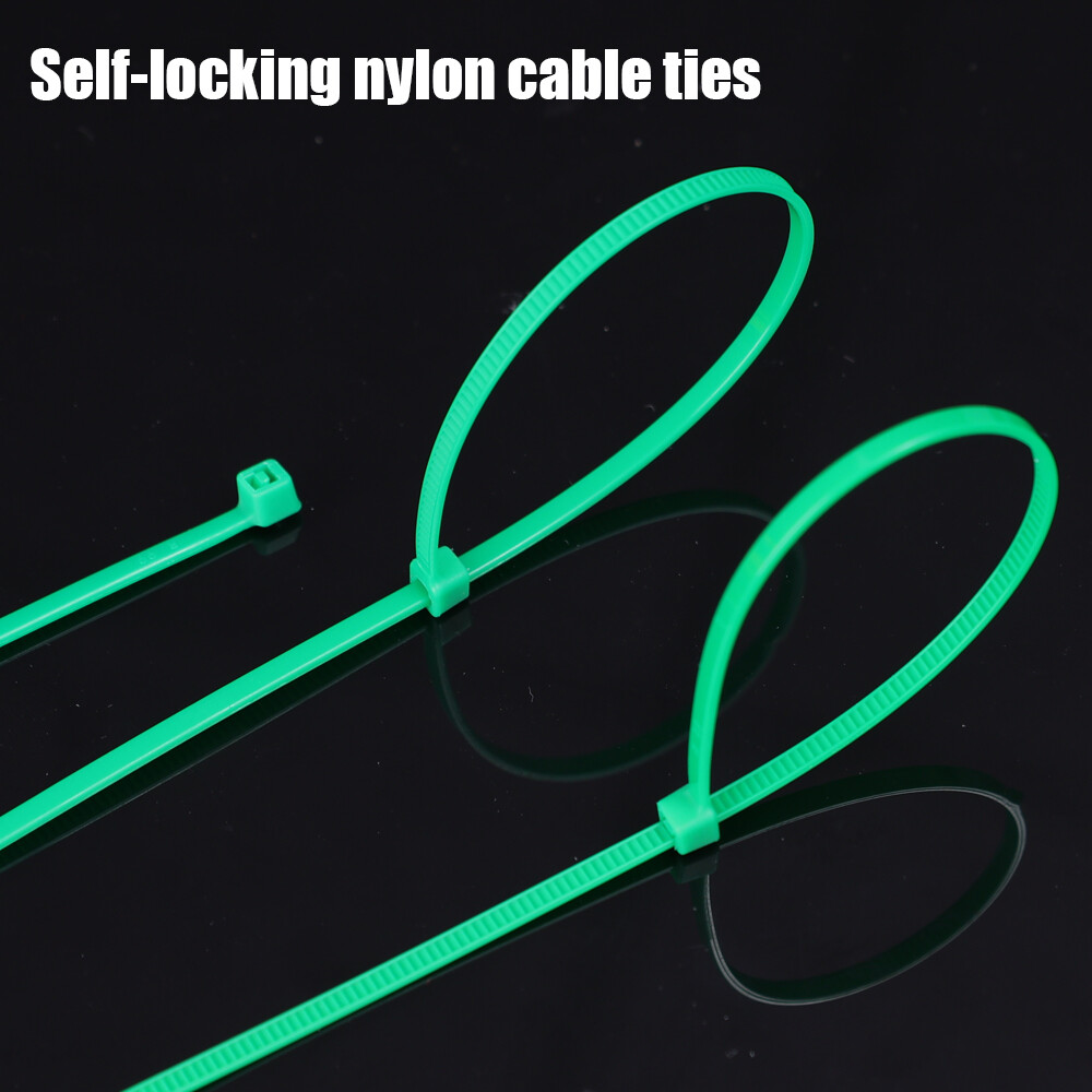 200Pcs Nylon Cable Ties Adjustable Self-locking Cord Ties Straps Fastening Loop Reusable Plastic Wire Ties for Home Office
