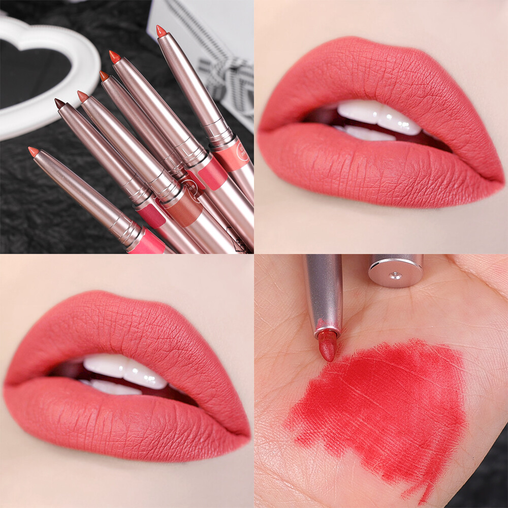 Nude Pink Lip Liner Pencil Waterproof Lasting Smooth Contouring 3D Lips Lipstick Moisturising Non-stick Cups Lipliner Makeup Pen