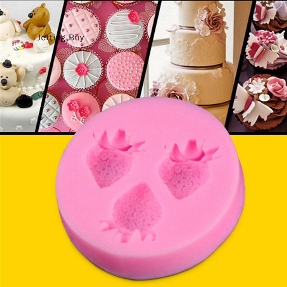 Flash Sale Silicone Mold Fondant Cake Chocolate Decorating Baking Soap Mold Strawberry