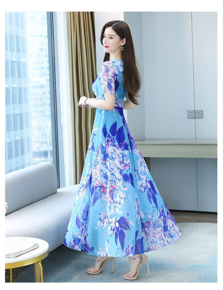 Váy tay ngắn Đầm Mùa Hè Nữ