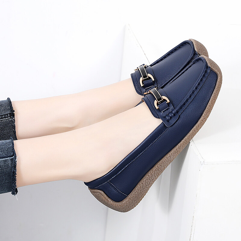 CDFHWUN Loafers for Women Large Size 35-44 Flat Shoes Versatile Casual Shoes Moms Shoes Breathable Loafers Womens Shoes Round Toe Flat Shoes Eu 35-44 Women'S Shoes - Lazada | Lazada
