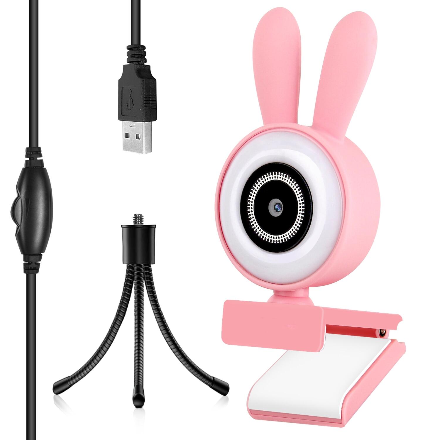 Webcam 1080P HD Web Camera Built-In Microphone Auto Focus Webcam Full HD PC Computer Camara For Video Conference Pink