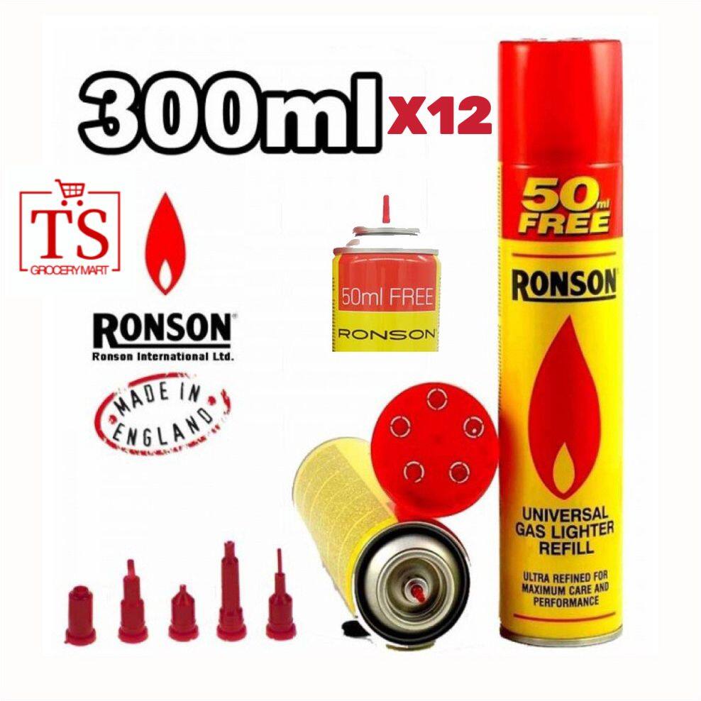 RONSON UNIVERSAL GAS LIGHTER REFILL HIGH QUALITY ULTRA REFINED 300ML