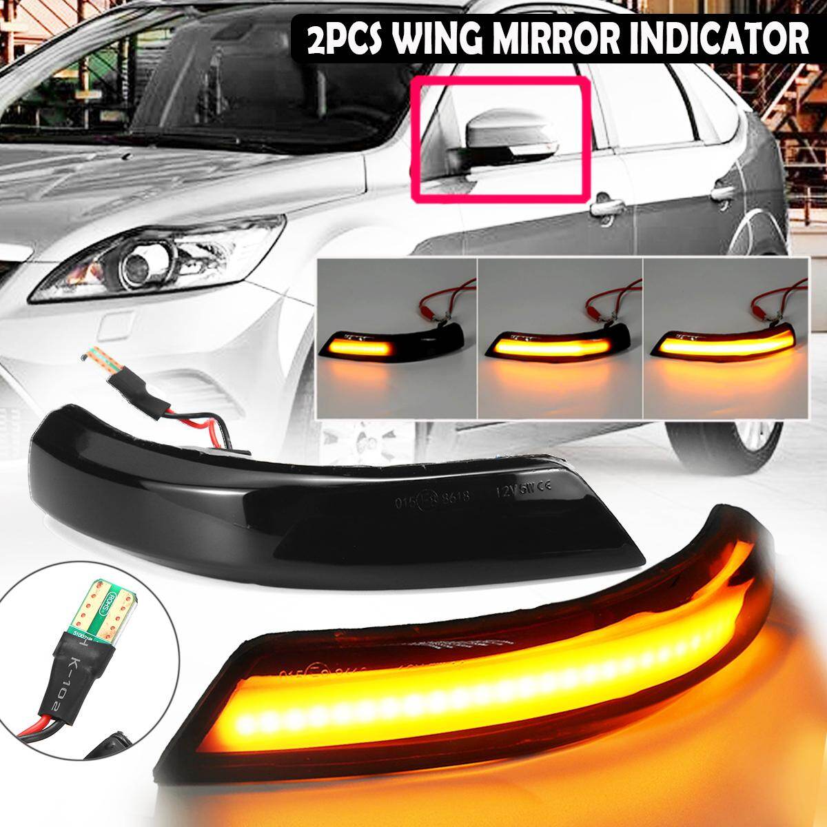 2pc Dynamic LED Turn Signal Mirror Light Indicator For Ford Focus Mk2 Mk3 Mondeo