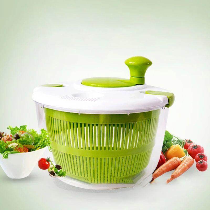 Vegetable Salad Spinner Dehydrator Washer Dryer Clean Fruits Basket Serving Bowl Container