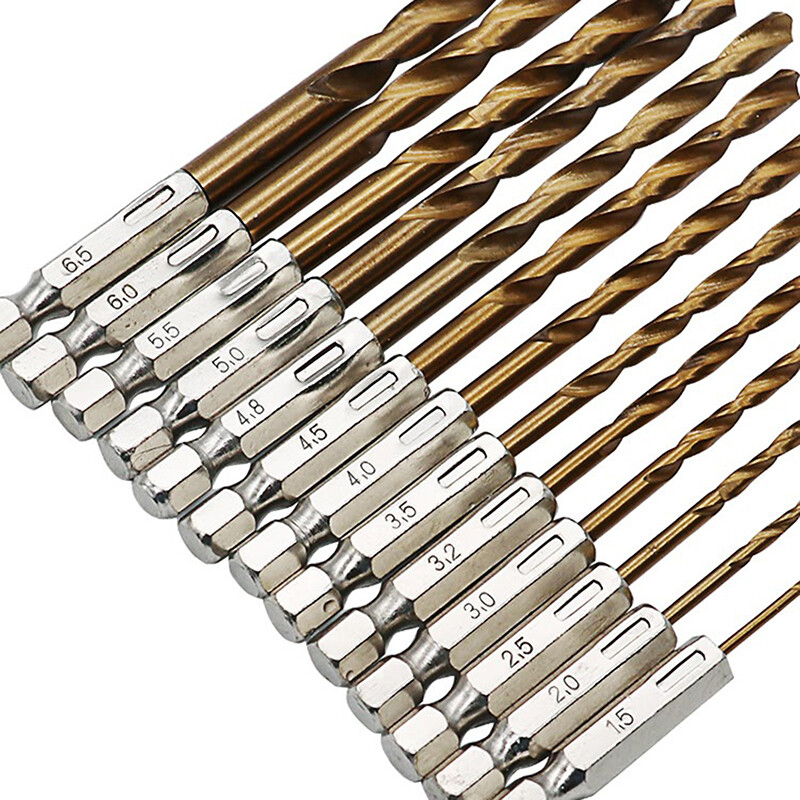 13Pcs 1/4 Hex Shank 1.5-6.5mm Drill Bits HSS High Speed Steel Drill Bit Set Tool