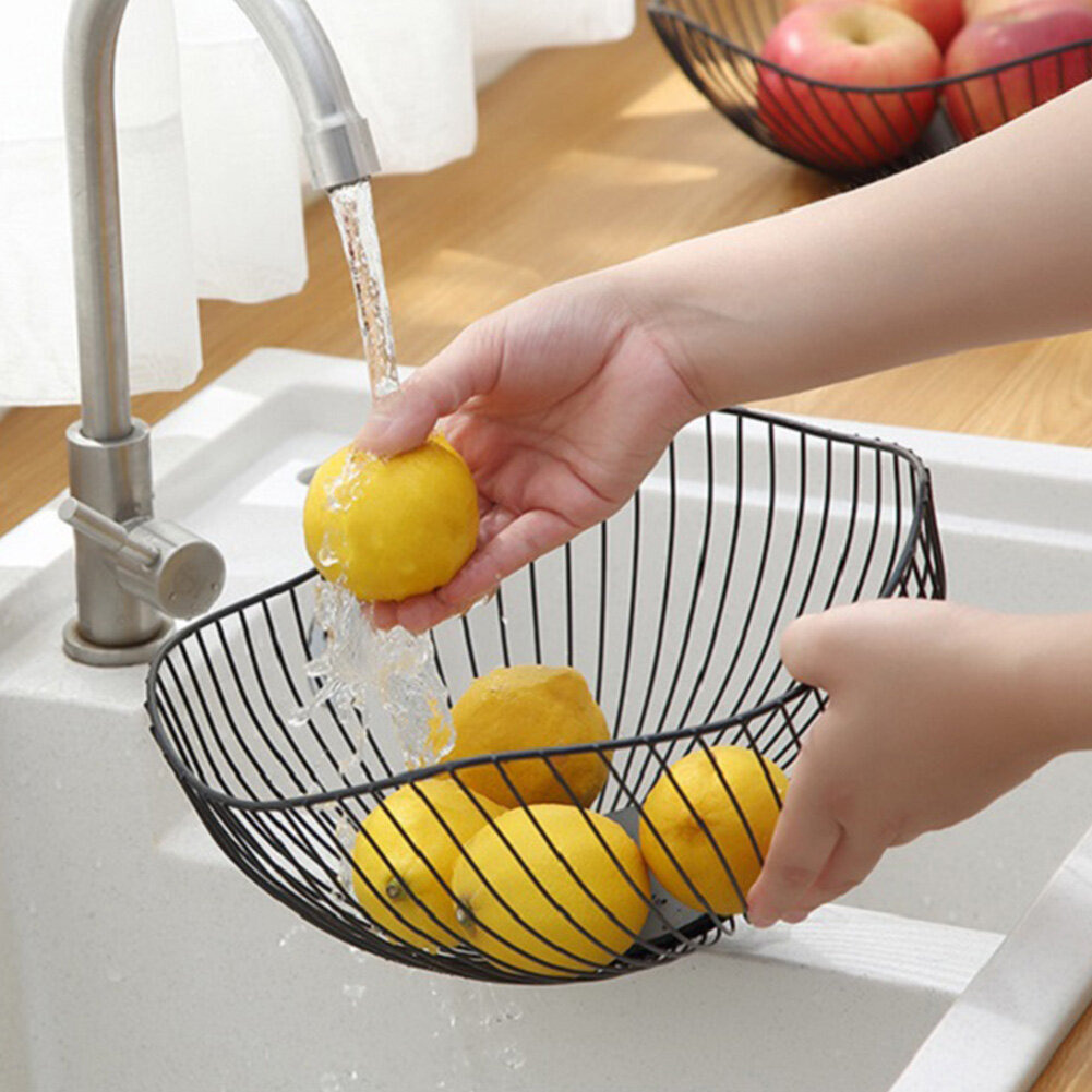 [Chinatera] Simple Modern Iron Fruit Basket Fruit Container Bowl Creative Snacks Bread Storage Drain Basket Table Snacks Display Tray
