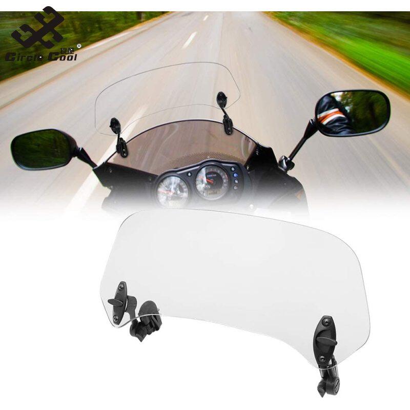 Circle Cool 1 Set Motorcycle Windshield Extension Adjustable Spoiler Universal Clamp-on Windscreen Deflector Parts