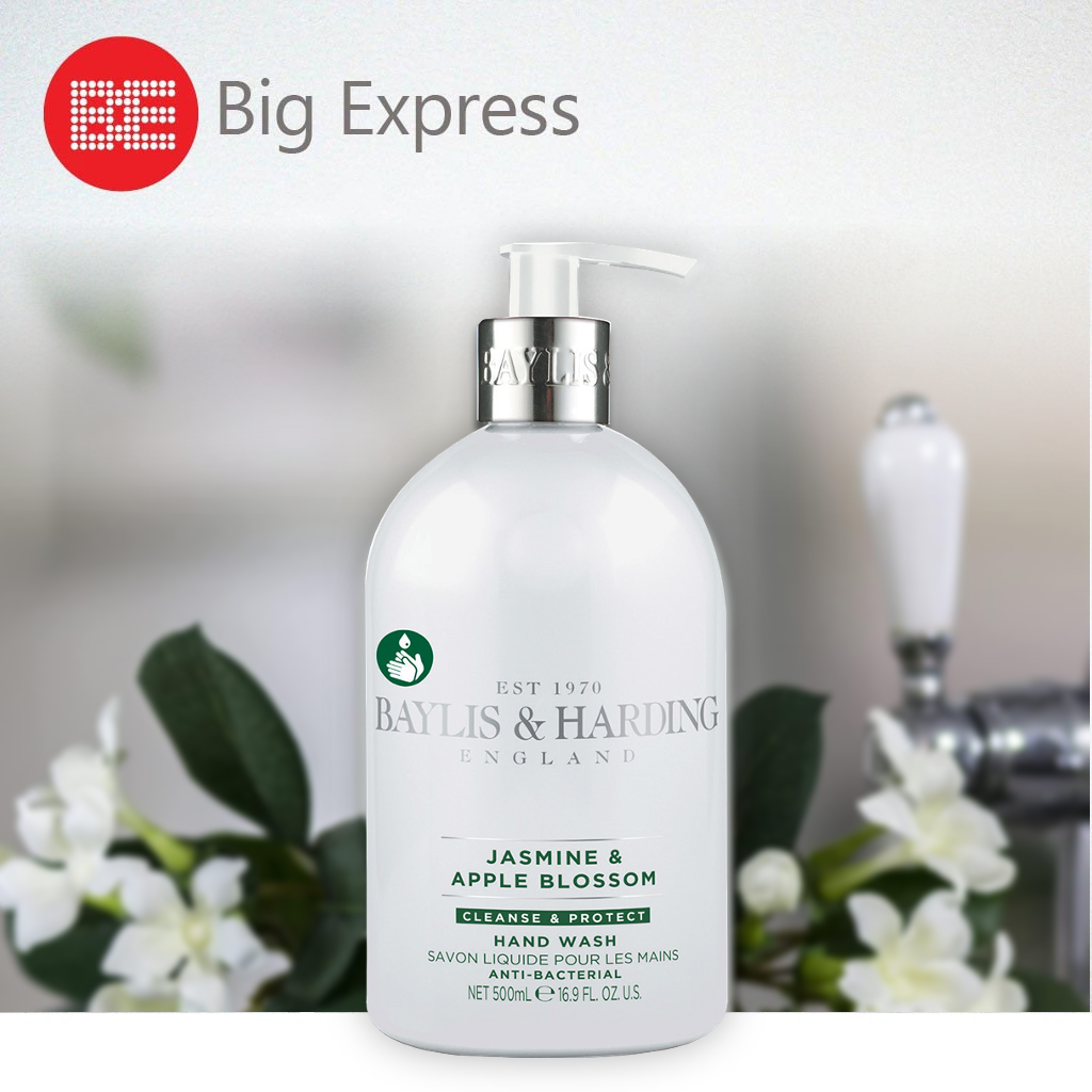 Baylis & Harding Jasmine and Apple Blossom Anti Bacterial Luxury Hand Wash 500ml Big Express