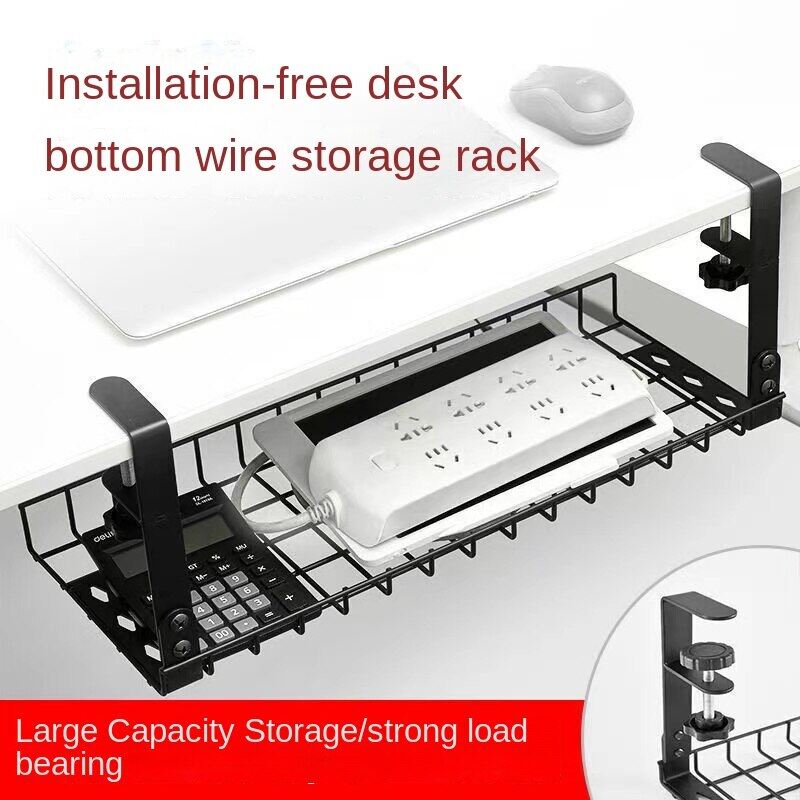 Large size 80cm 20cm) Under Desk Cable Management Tray No Drill - Cable Management Under Desk - Latest Rotary Design
