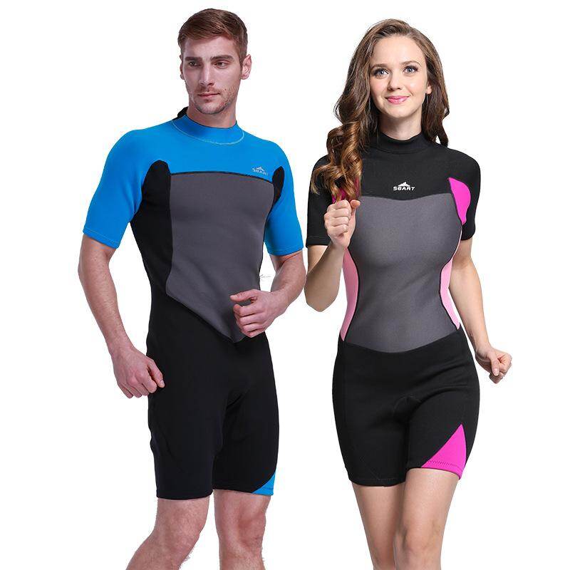 Sbart 2MM Men Women Short Sleeve Neoprene Wetsuits Diving Suits Scuba Swimsuits One Piece Surfing Snorkel diving suits