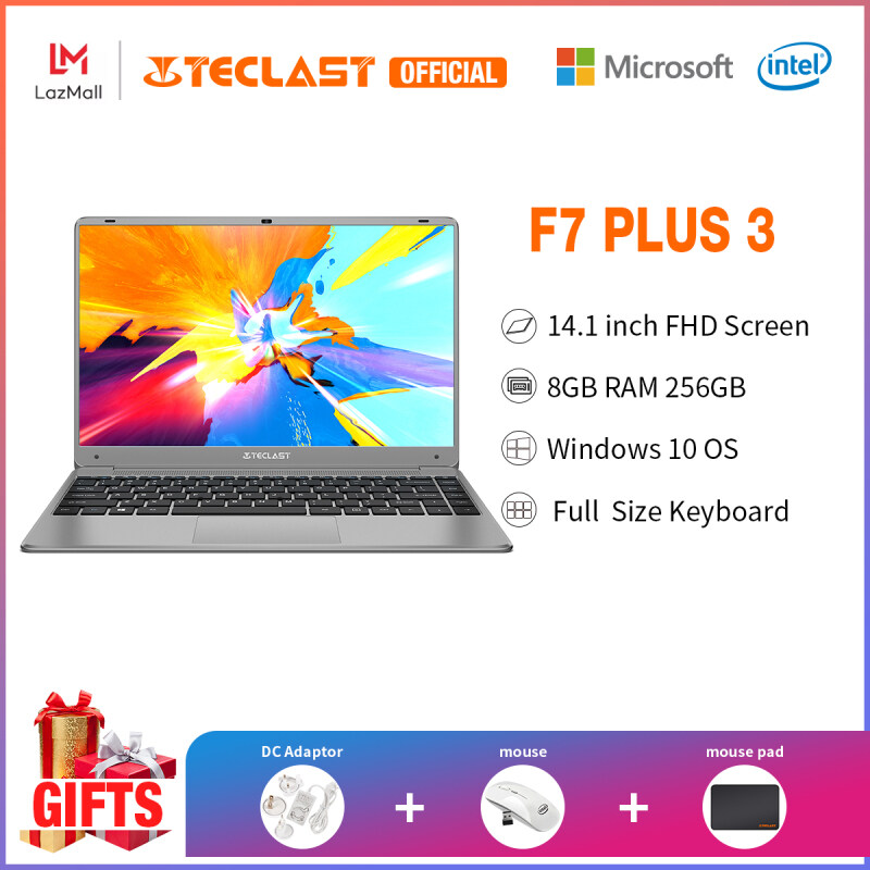 2021 New Teclast Official F7 Plus 3 Laptop |14.1 inch FHD Screen Laptop|8GB RAM 256GB SSD|Traditional notebook murah|Windows 10| Intel Celeron N4100 |Blacklit Keyboard|1 year warranty|For Students Online Learning|Free Gifts|1 Year Warranty Malaysia