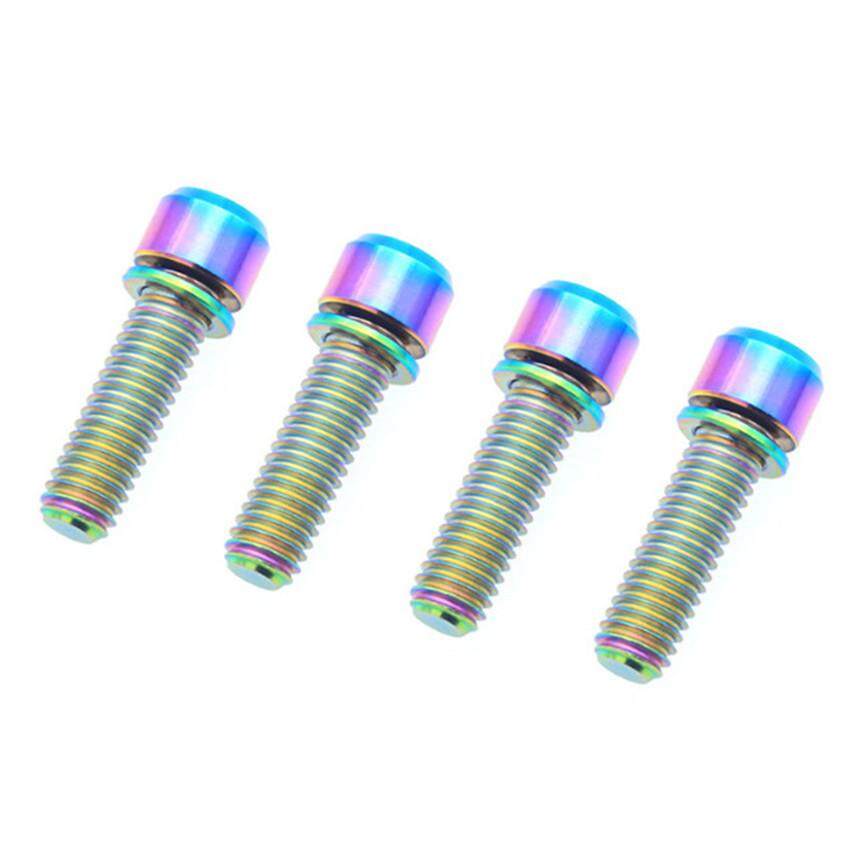 Risk M6 Titanium Alloy Brake Caliper Gasket Fixed Bolts MTB Bike Brake Screws