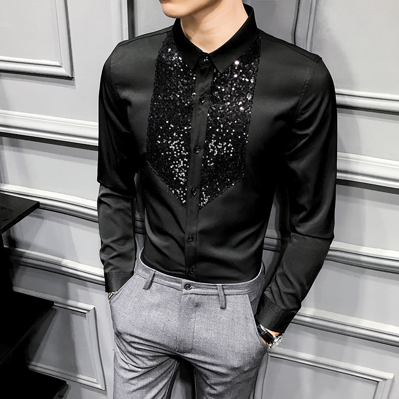 Mens sequin shop dress shirt