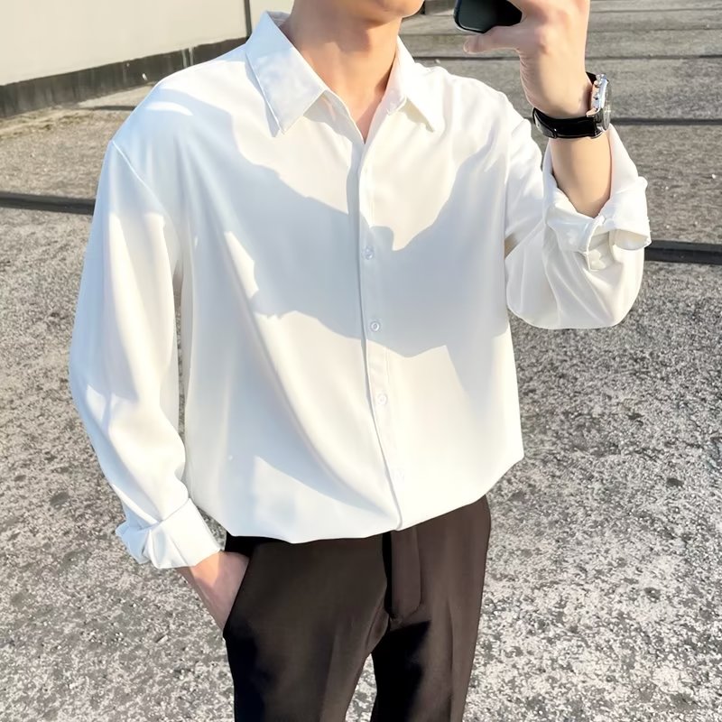 Áo sơ mi nam dài tay màu trơn