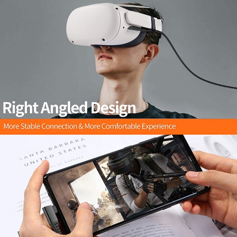 Dành Cho Oculus Quest 2 Cáp Dữ Liệu VR Hơi Nước Type-C Link Cáp Liên Kết Chuyển 5M/16ft, Sạc Nhanh