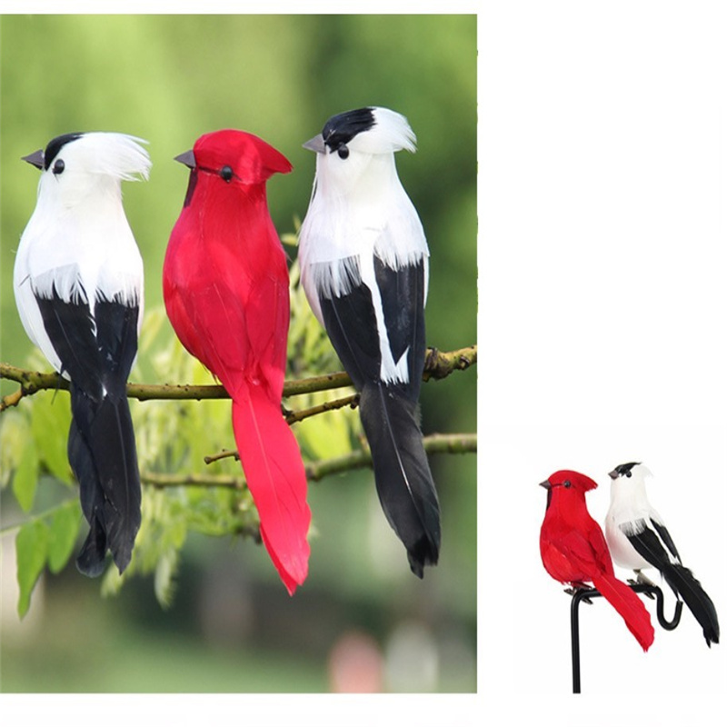 Foam Feather Artificial Parrots Imitation Bird Model Outdoors Garden Decoration