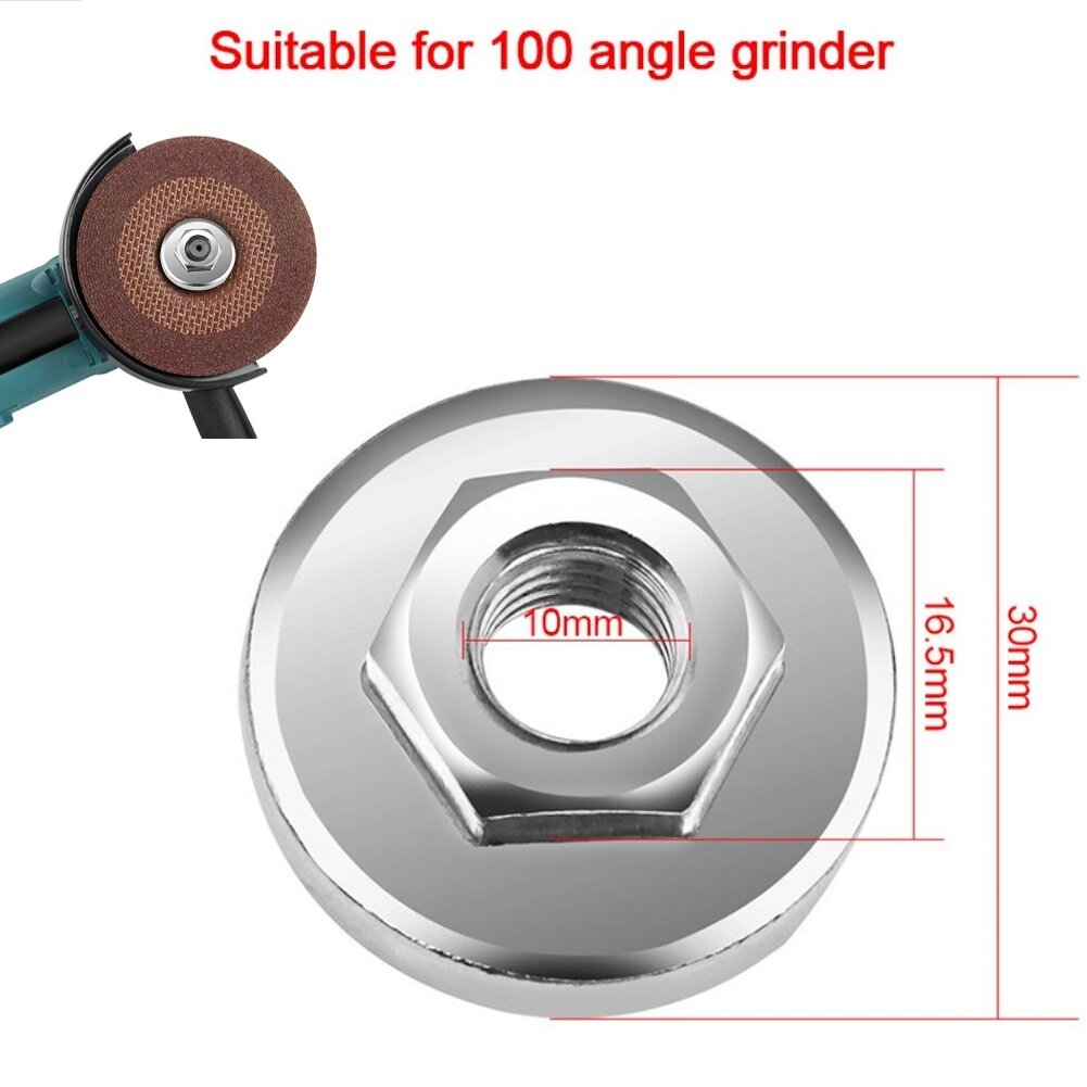 1/5PCS Stainless Steel Hex Nut Tools M10 Replacement For 100 Type Angle Grinder Chuck Locking Plate Quick Clamp