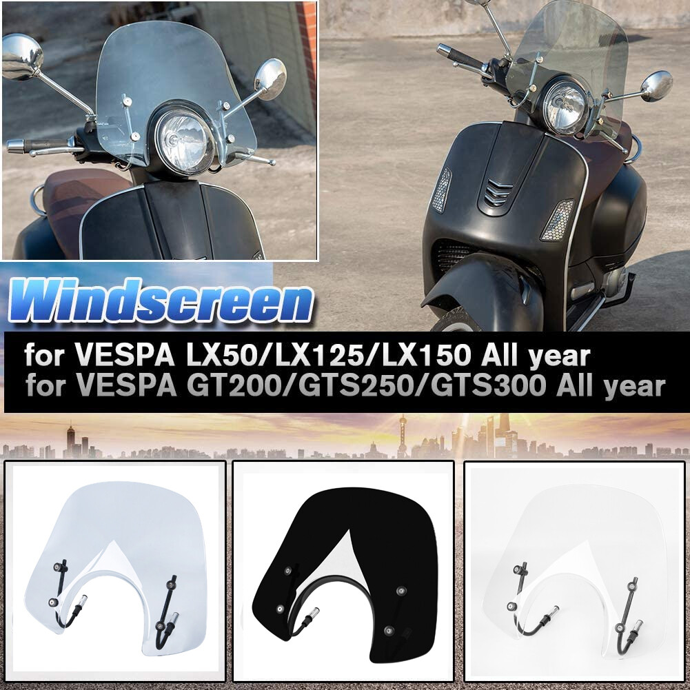 Allotmark Kính Chắn Gió Xe Máy GTS250, Kính Chắn Gió Spoiler Bộ Làm Lệch Hướng Gió Luồng Khí Cho Phụ Kiện Piaggio VESPA GTS 250 300 LX50 LX125 LX150 GT200
