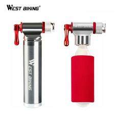 Tây Biking Bơm Xe Đạp Mini Siêu Nhẹ Cơ Động Air CO2 Máy Bơm Xe Đạp MTB Bơm Xe Đạp Hợp Kim Nhôm Schrader & Presta