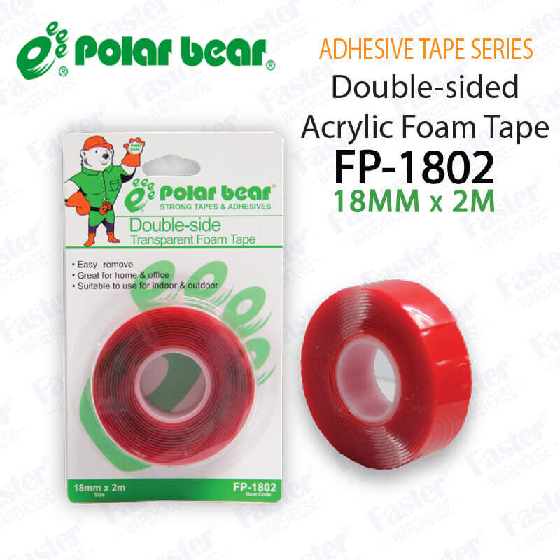 Polar Bear Double Sided Acrylic Foam Tape 2 Metres Fp 1802 18mm 2m Lazada