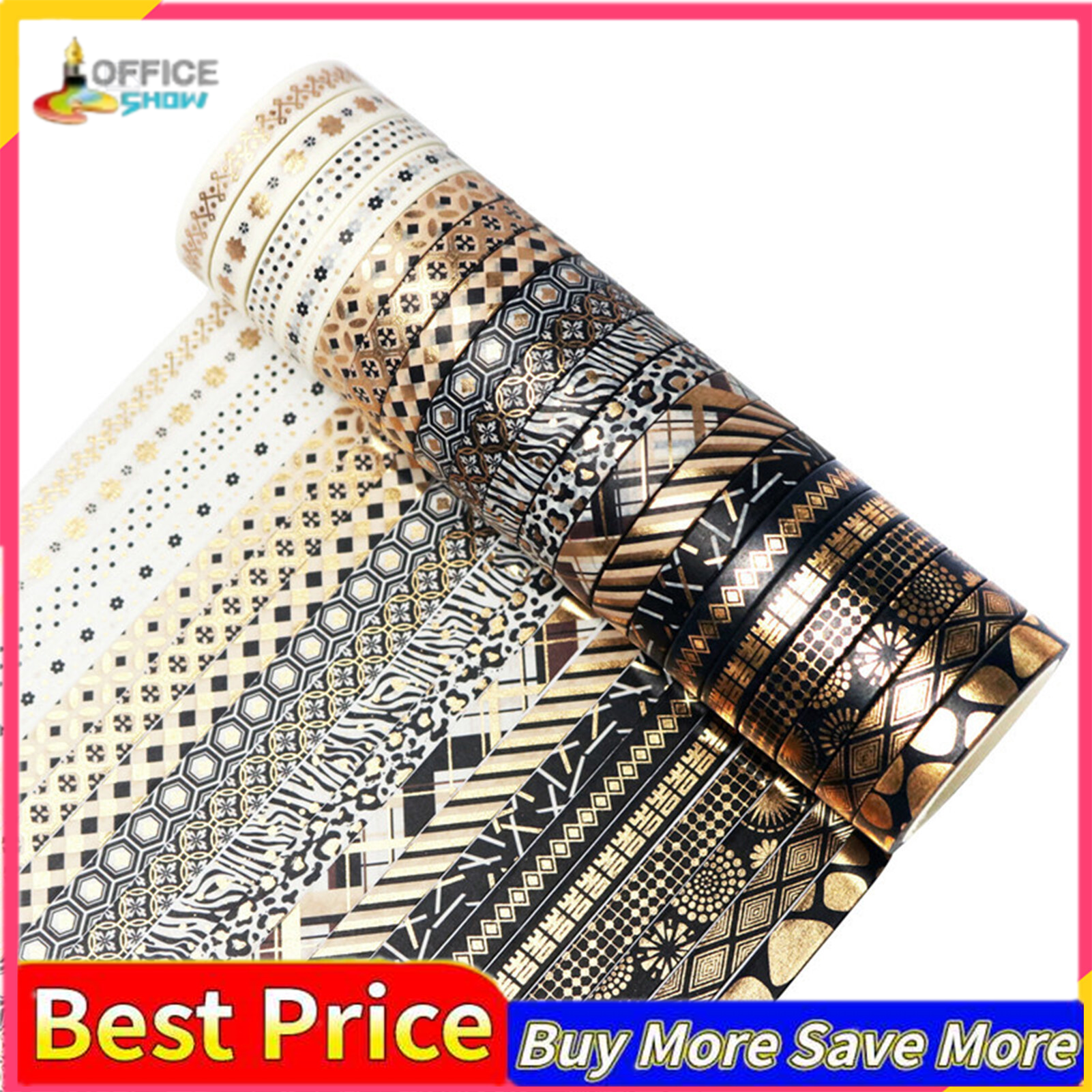Bộ Băng Dính Washi Lá Vàng Mỏng 20 Cuộn Băng Dính Mặt Nạ Washi Trang Trí, Băng Dính Rộng 7Mm Nhãn Dán Để Tự Làm Sổ Lưu Niệm Nghệ Thuật & Thủ Công Thẻ Lập Kế Hoạch Tạp Chí Quà Tặng Đồ Dùng Văn Phòng Phẩm Bọc