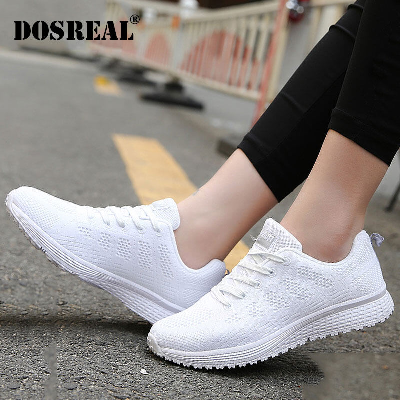 DOSREAL Women Sport Shoes Breathable Korean Style Sneakers Shoes For Women Fashion Black White Women Shoes Casual Running Shoes