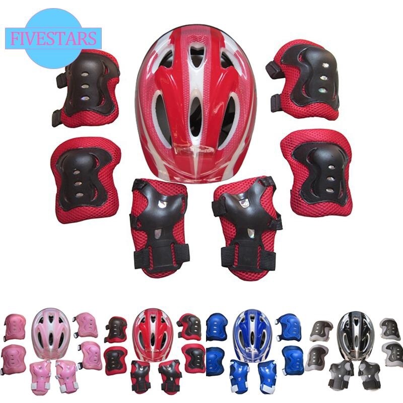 Phân phối Bảo Vệ Xe Đạp Cậu Bé Đi Xe Đạp Trượt Băng Bảo Vệ Cưỡi 7 Chiếc Đầu Gối Thể Thao Ngoài Trời Kid Trượt Patin Xe Đạp Bảo Vệ Mũ Bảo Hiểm