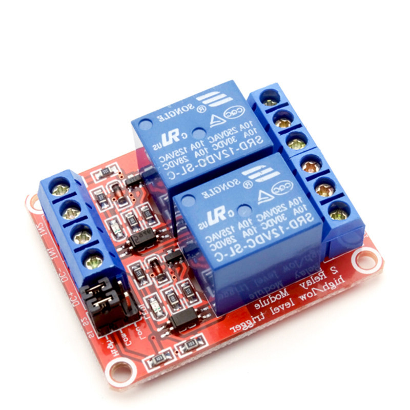 5V high and low level trigger relay control 2-way relay module, with optocoupler 2-way relay