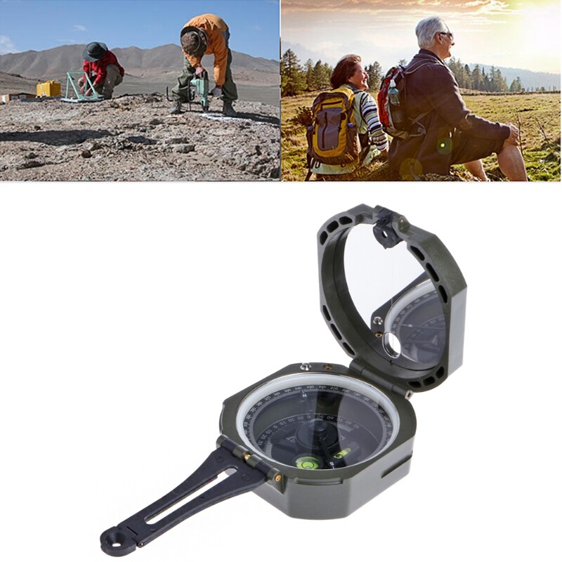 High Precision Magnetic Pocket Transit Geological Compass Scale 0-360 Degrees